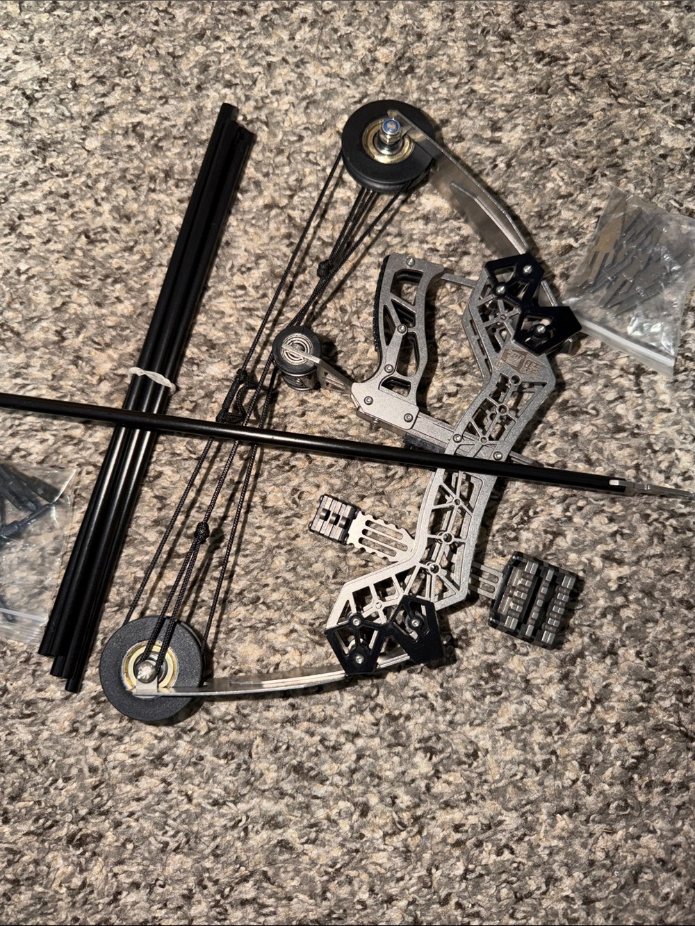 Modern Black and Silver Compound Bow Frame - Unbranded